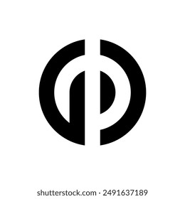 Letra GD o GP círculo monograma logo