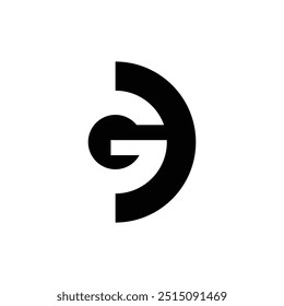 Letter Gd initial negative space modern typography branding logo