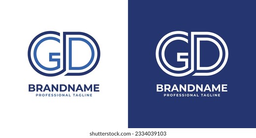 Letter GD Line Monogram Logo, suitable for business with GD or DG initials.