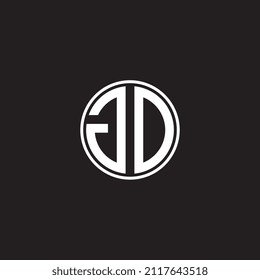 Letter GD Logo Design with Circle Shape Icon Vector Illustration Template