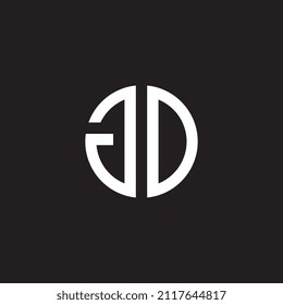 Letter GD logo design with circle shape icon vector illustration template, showcasing a clean and modern style—ideal for corporate branding, startups, personal monograms, and versatile professional