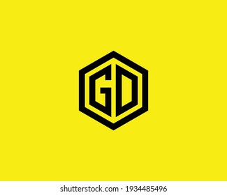 plantilla vectorial de diseño de logotipo gd de letra