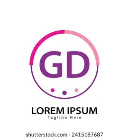 Buchstabe GD Logo. GD Logo-Design, Vektorgrafik für Kreativunternehmen, Unternehmen, Industrie