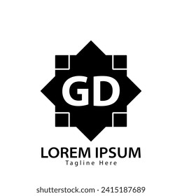letter GD logo. GD logo design vector illustration for creative company, business, industry