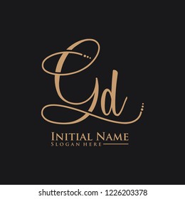 Letter Gd Logo. Initial Letter Design Vector Luxury Colors