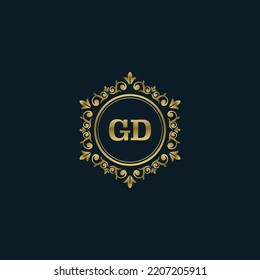 Letter GD logo with Luxury Gold template. Elegance logo vector template.