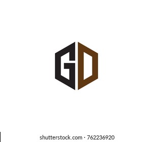 Letter GD logo template. hexagon logo