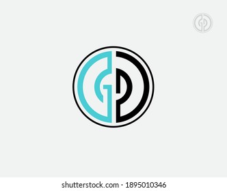 Logotipo de letra GD sobre fondo blanco en ilustración vectorial