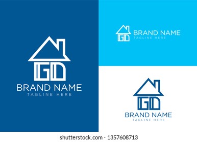 Letter GD Real Estate Logo Template
