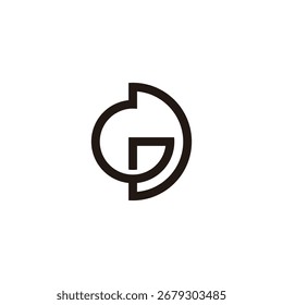 letter gd simple infinity geometric linear logo vector 
