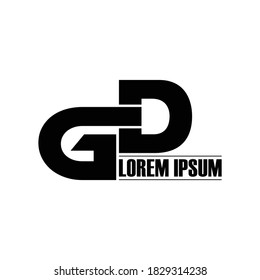 Letra GD diseño de logotipo simple vector