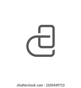 letter gd simple overlap line flat geometric symbol vector