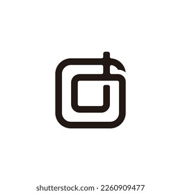 letter gd square geometric logo vector 