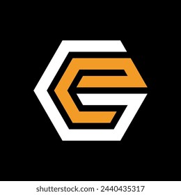 Letter GE creative polygon monogram logo