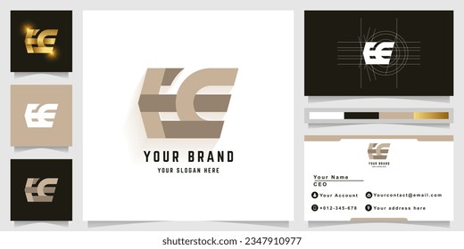 Letter GE or EE monogram logo with business card design