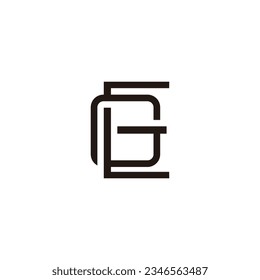 vector de logotipo de línea geométrica de letra ge