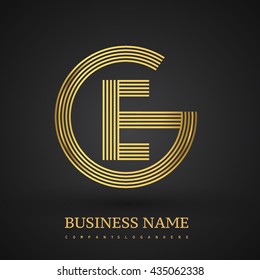 Letter EG or GE linked logo design circle G shape. Elegant golden colored, symbol for your business name or company identity.