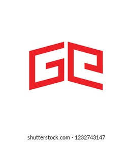 letter ge simple geometric arrow logo vector