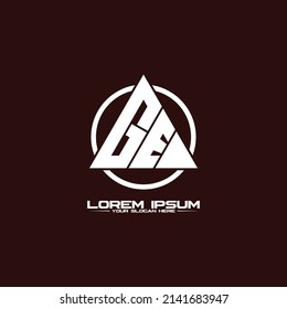 Letter GE triangle logo design vector