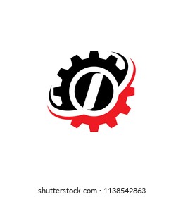 Letter I Gear Logo Design Template