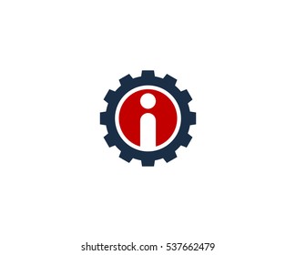 Letter I Gear Logo Design Template Element