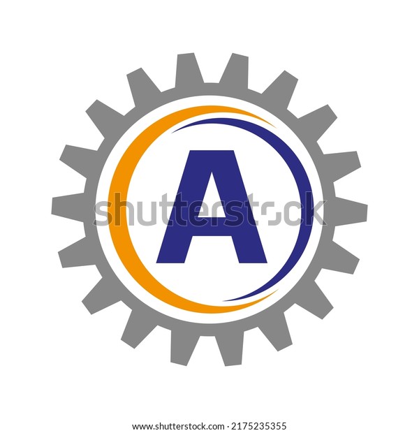 Letter A Gear Logo Design Template.\
Automotive Gear Logo for Business and Industrial\
Identity