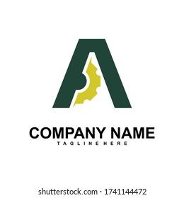 Buchstabe A mit Vorlage für das Design von Geologo, kreativ und einfach