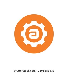 Letter A gear logo icon design, vector illustration