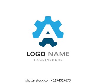 A letter Gear Logo Template vector icon illustration design