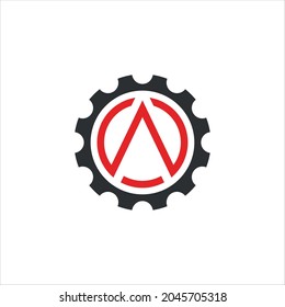 Letter A gear maintenance vector template