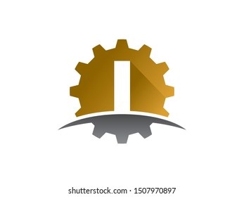 Letter I Gear Technology logo or symbol template design