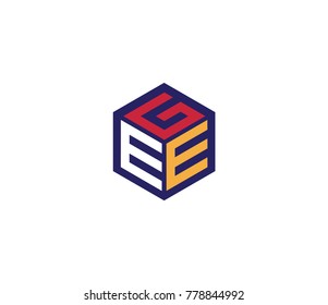 
Letter GEE logo. hexagon logo