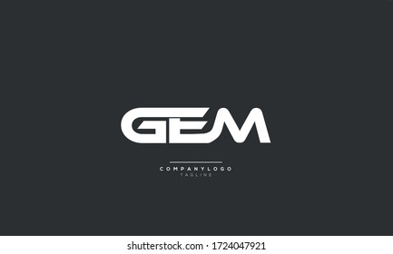 Letter GEM Logo Design Icon Vector Symbol