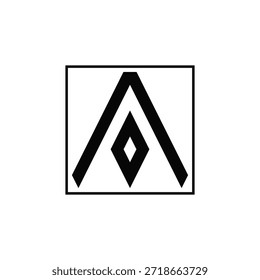 LETRA A E LOGOTIPO GEM DESIGN IDEA VETOR.