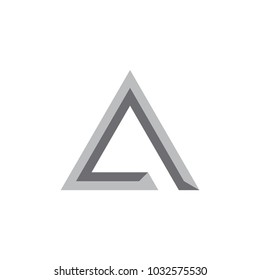letter a geometric 3d logo vector 