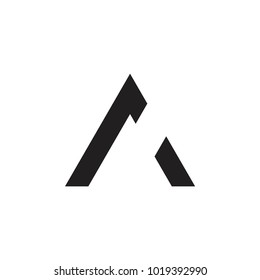 letter A geometric arrow simple logo