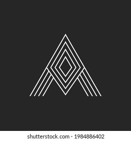 Letter A Geometric Line Logo Vector