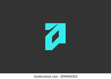 Letra un diseño de logotipo geométrico