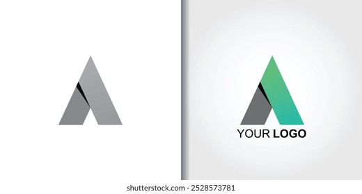 Conjunto de logotipo geométrico de letra A 