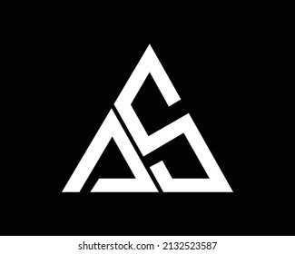 Plantilla de logotipo geométrico de la letra AS. Símbolo de monograma mínimo creativo y moderno como.