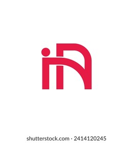 letter in geometric simple linked logo vector 