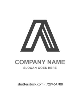 A Letter Geometric Triangle Building Construction Real Estate Logo Vector Icon