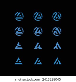 Letter a geometric triangle logo design