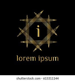 i letter geometric vector logo design template