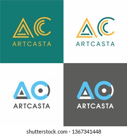 Letter geometry logotype with A and C for your design and identity