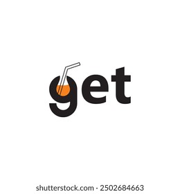 Letter GET typography juice bar logo design ideas business name editable vector template  royalty free image