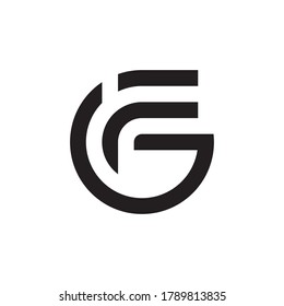 Letra GF, plantilla de diseño de logotipo FG