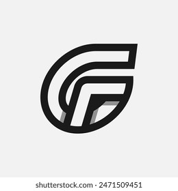 Letra GF o FG Logo, Monograma Logo letra G con combinación F, diseño logo elemento de Plantilla, Ilustración vectorial