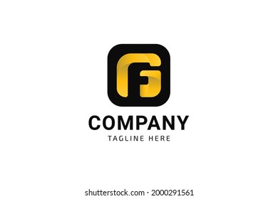 Plantilla de logotipo GF o FG de carta