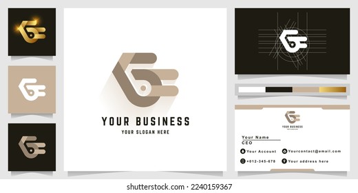 Letter GF or GE monogram logo with business card design